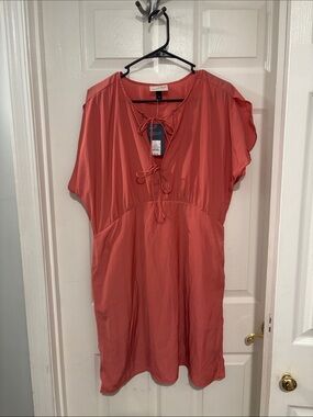 Universal Thread Coral Tie-Front Mini Dress